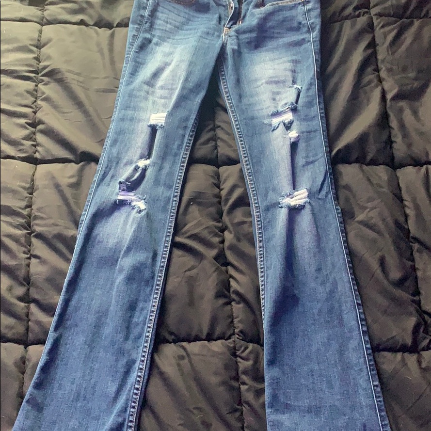 Hollister Bootcut Ripped Jeans Lowrise